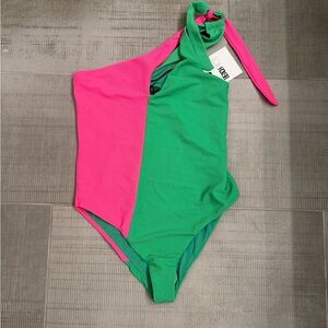 Beach Riot Kids One Piece Bodysuit - Pink and Green